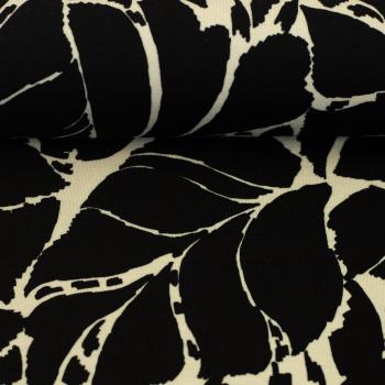 Preview: Viskosejersey Sizilien Schwarz mit Beigen Print von Swafing